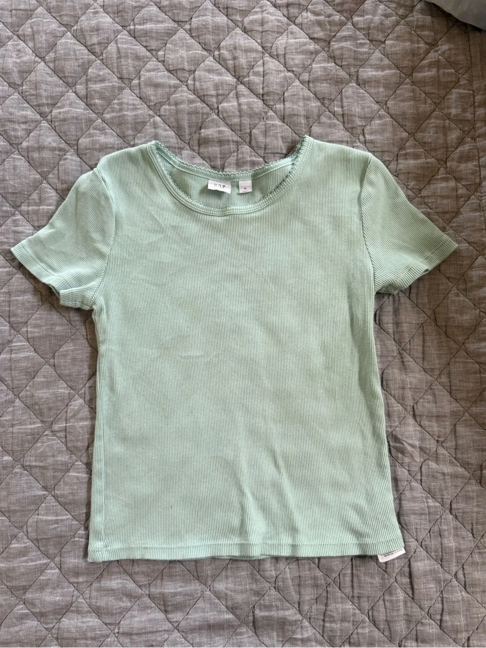 Gap Kids Short-Sleeve Ribbed Top - Mint Green
